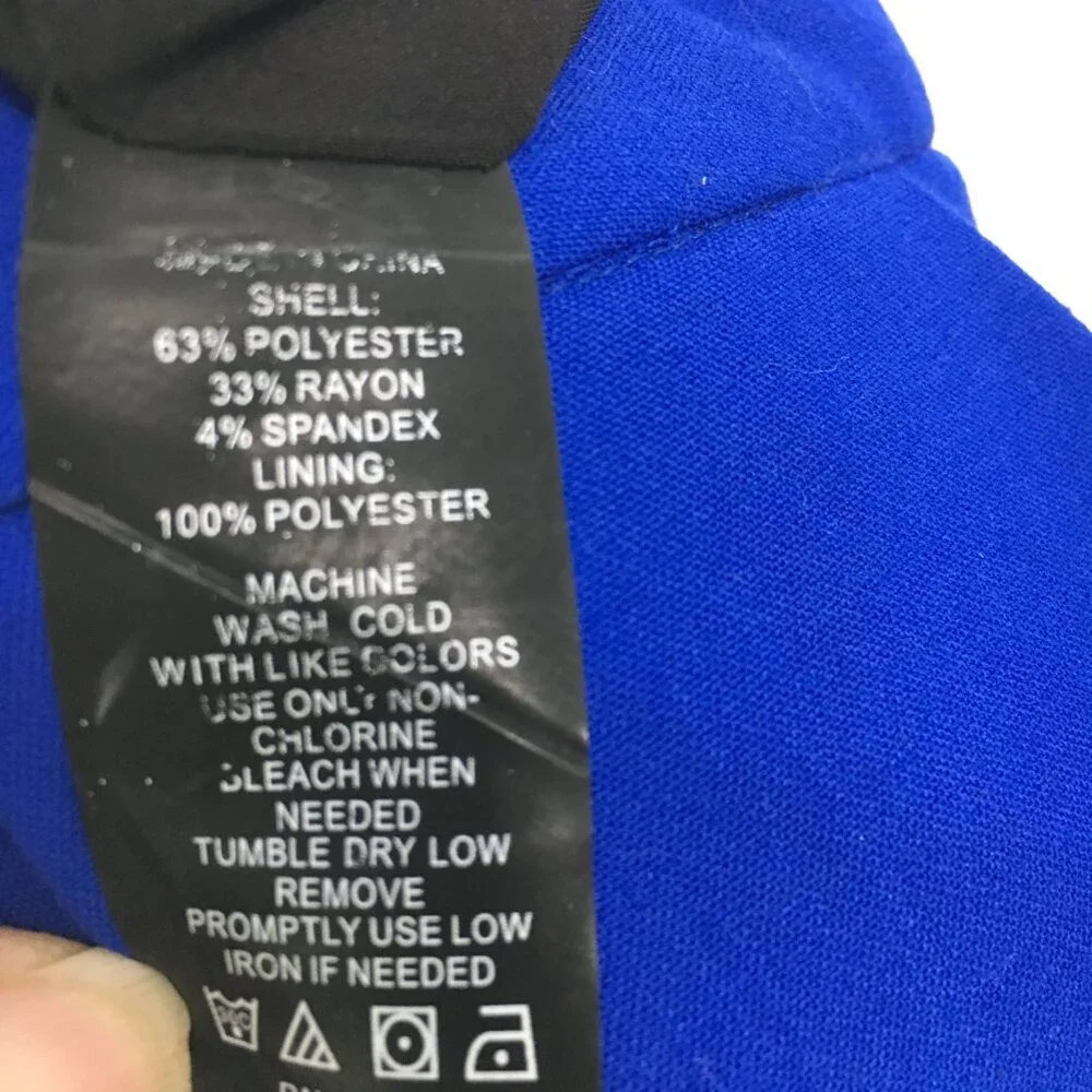 Vince Camuto Mini skirt Layered Pencil Size 8 Royal Blue & Black Business Career - Picture 4 of 8